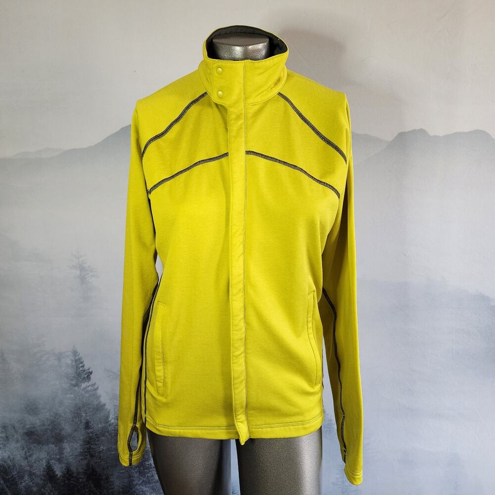 REI Yellow Long Sleeve Mock Neck Running Jacket | Women's Small
